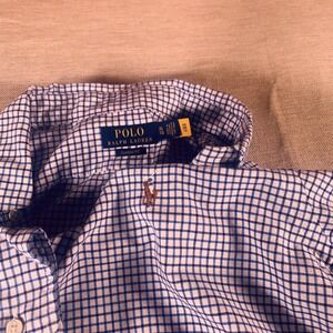 Polo Ralph Lauren Mens Blue Check Classic Fit‎ Long Sleeve Shirt XL